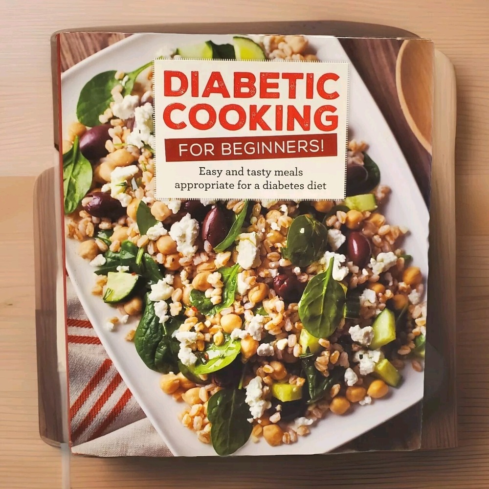 Diabetic Cooking For Beginners Cookbook Hardcover Recipes Kitchen Dustcover Wear